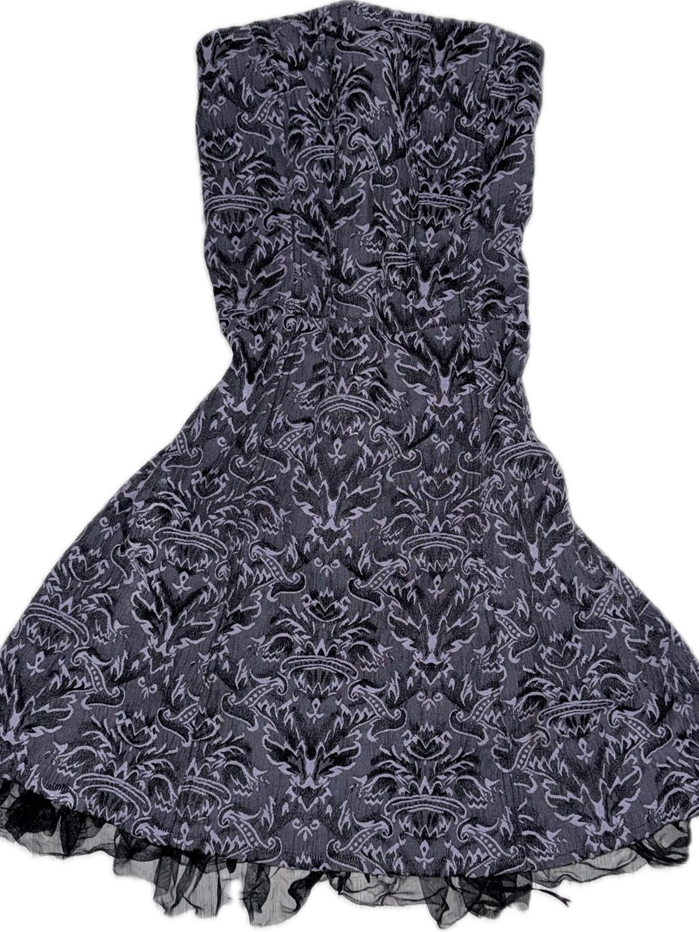 Tripp NYC Black and Lilac Patterned Dress